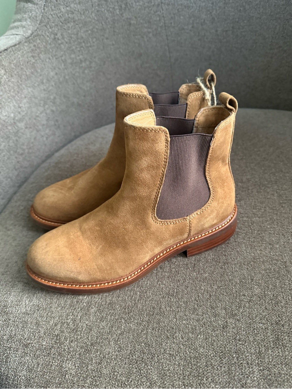 Sofft Suede Chelsea Ankle Boots in Tan Suede